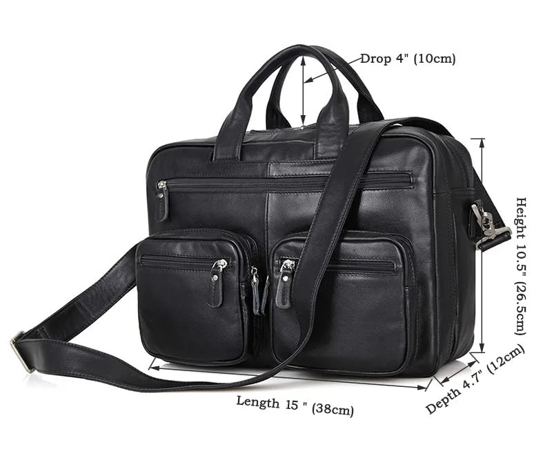 Big Capacity Laptop Messenger Bag Business Briefcase Men Leather Bags Side Bags 7231