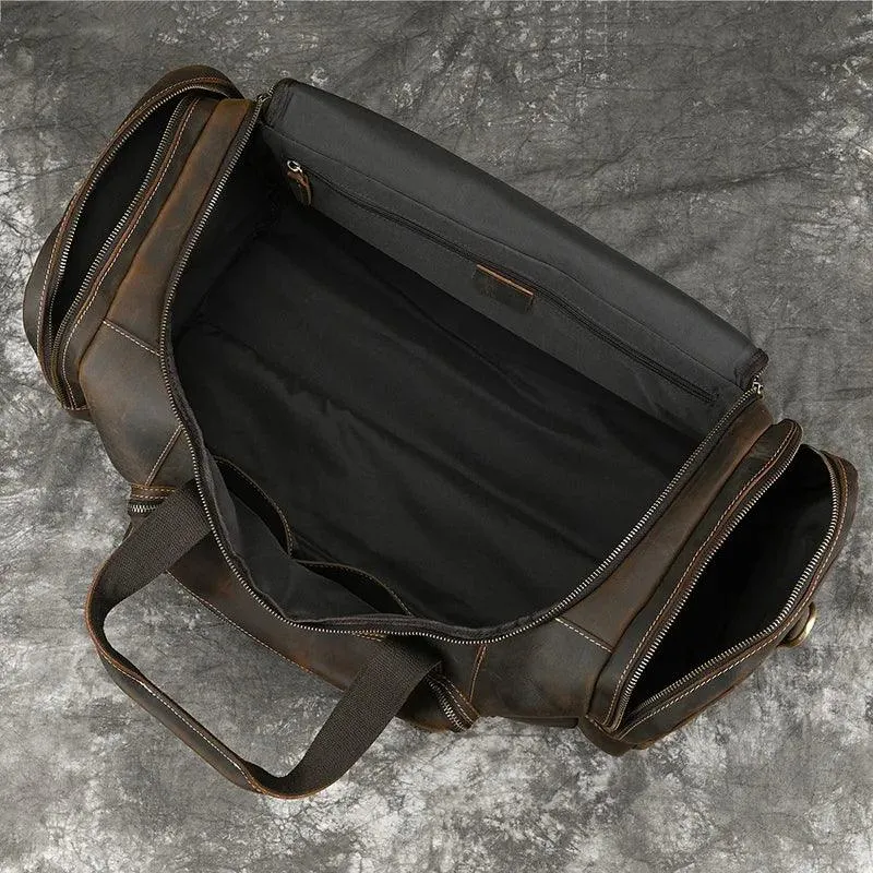 Big Capacity Leather Baggage Bag for Men Travel Weekender
