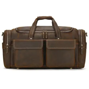 Big Capacity Leather Baggage Bag for Men Travel Weekender