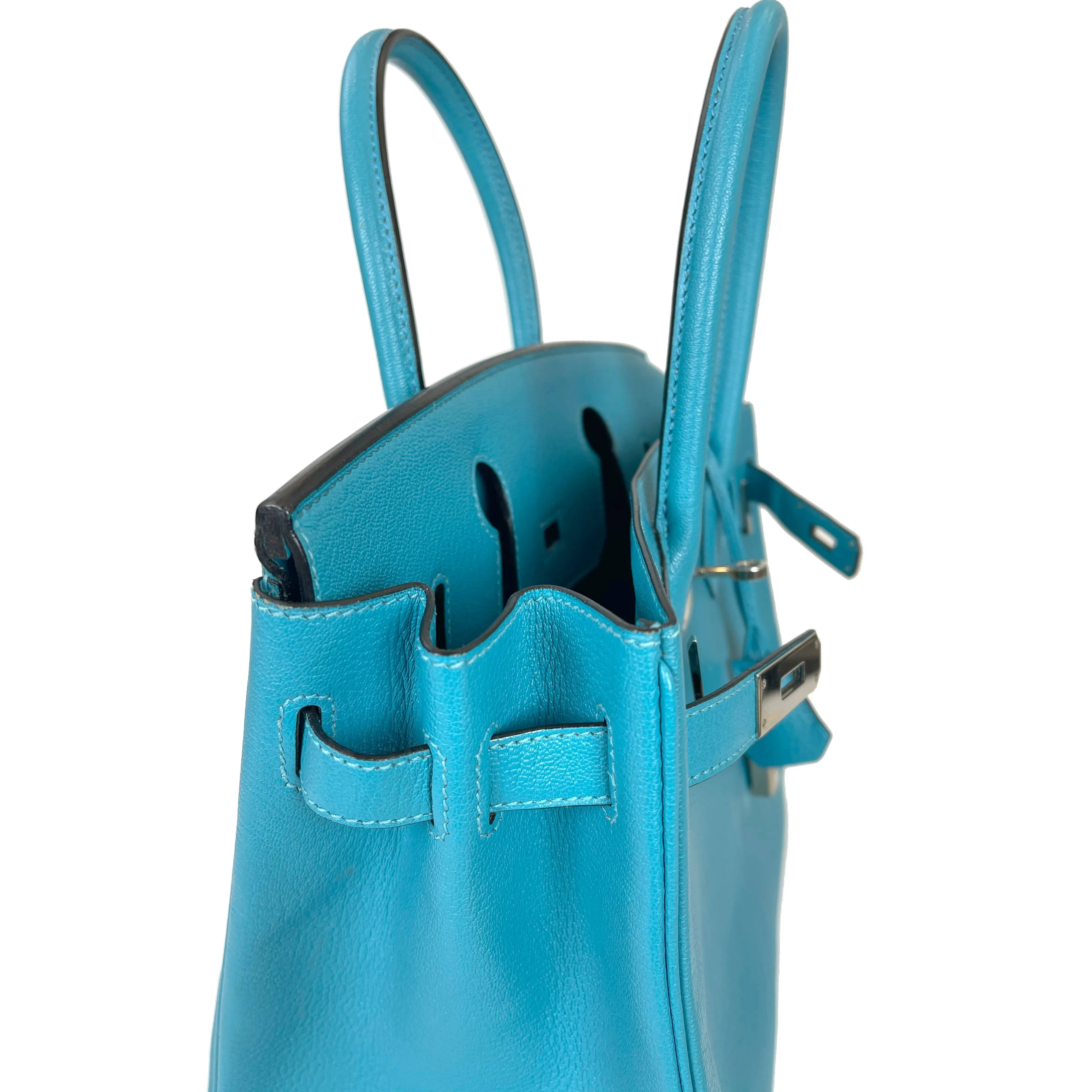Birkin 30 Turquoise in Chèvre Leather PHW