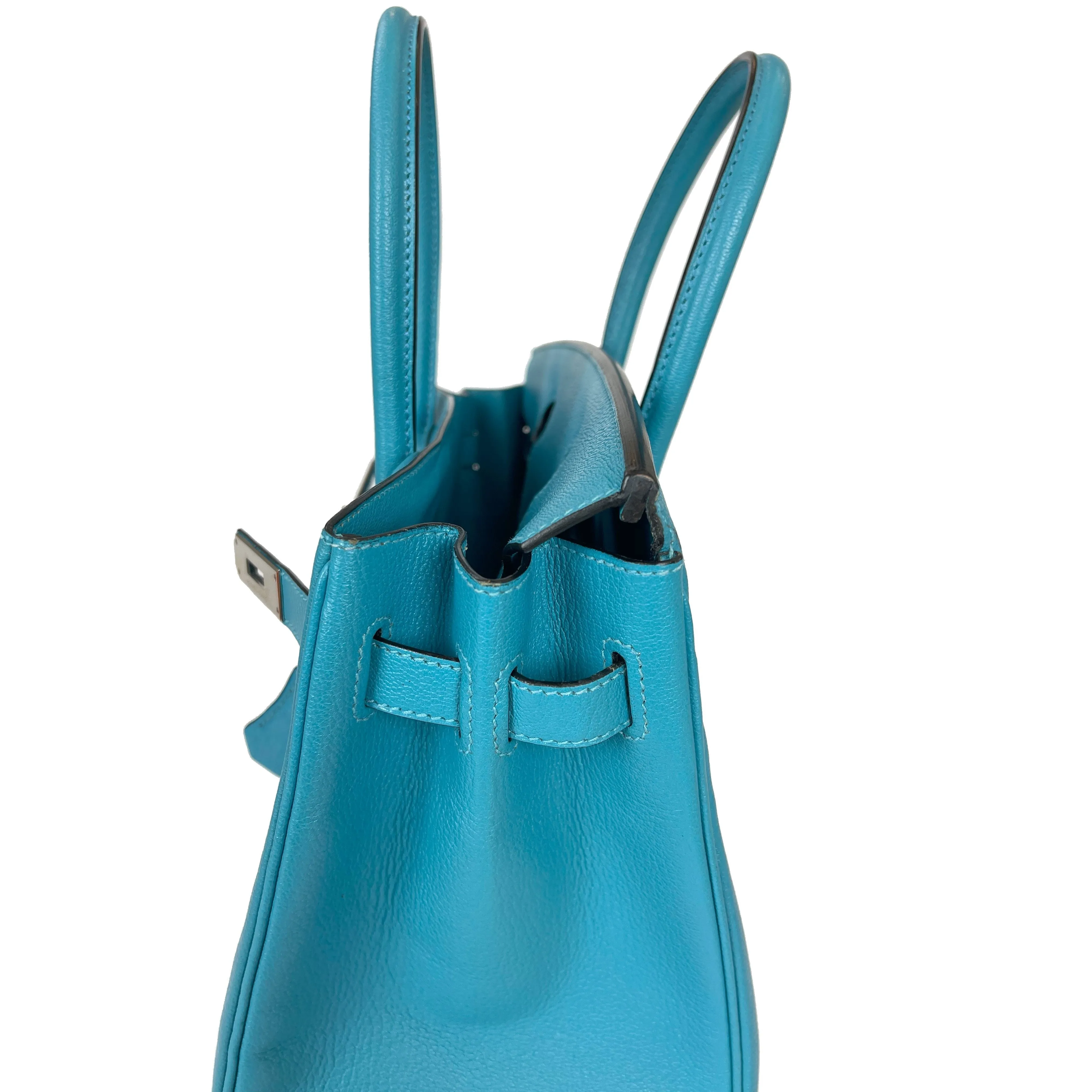 Birkin 30 Turquoise in Chèvre Leather PHW