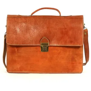 Biyadina Premium Vintage Messenger Leather Bag Handmade Satchel Red Antique Cowhide Leather