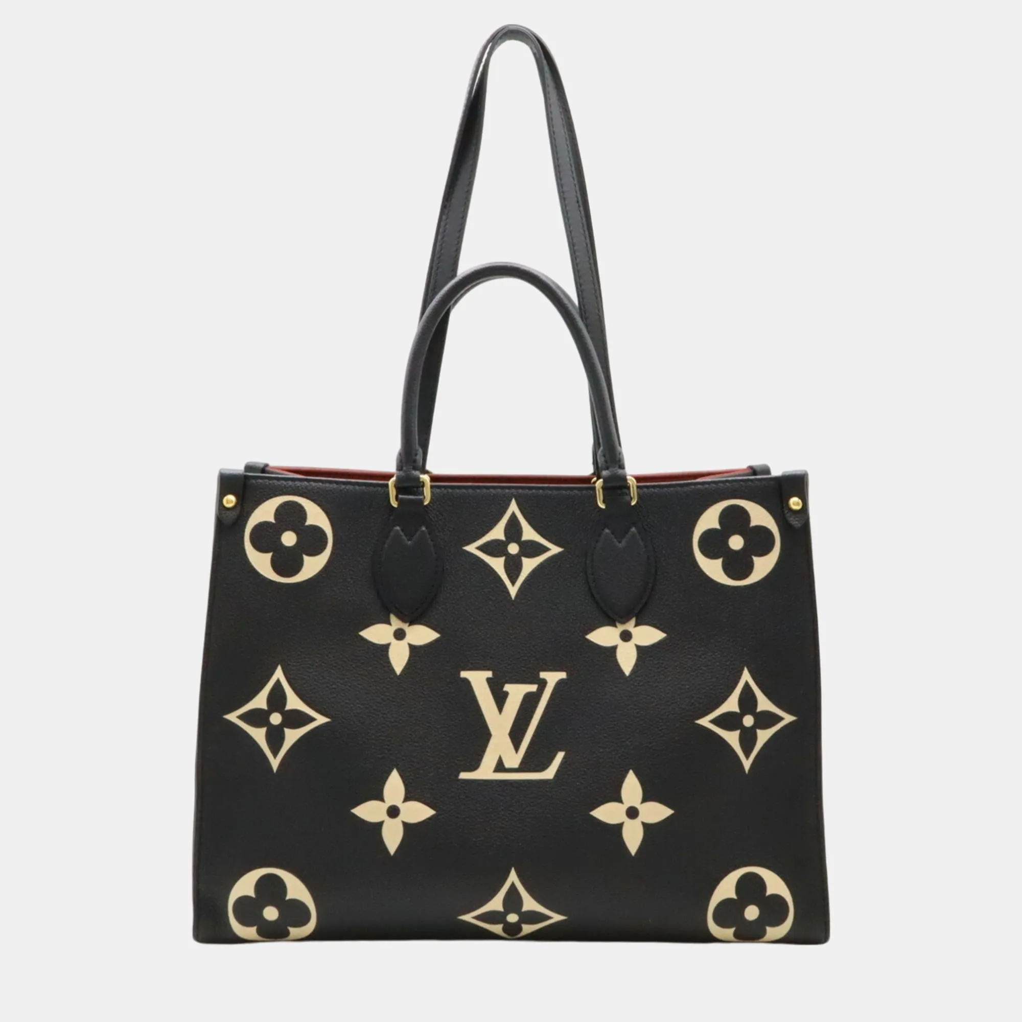 Black Beige Monogram Empreinte On the Go MM Tote Bag