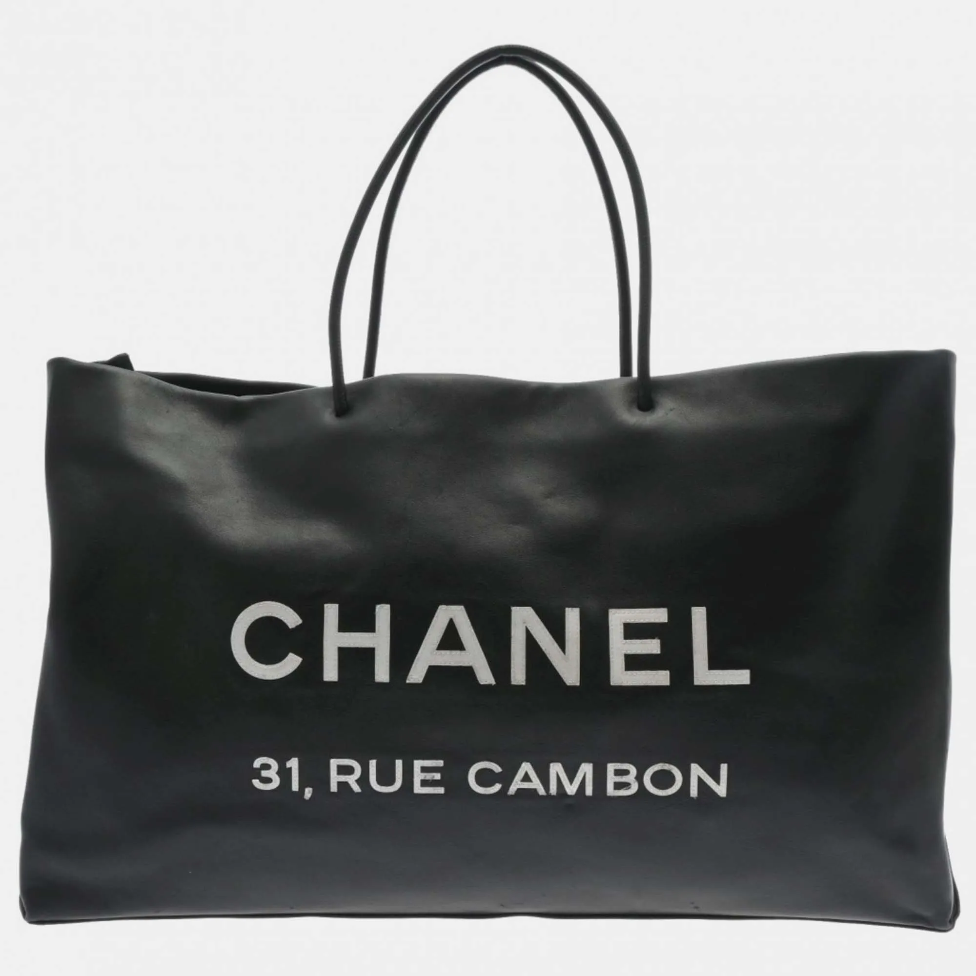 Black Calfskin Essential Large Tote Bag