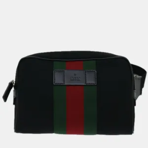 Black Canvas Web Belt bag