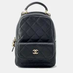 Black Caviar Leather Matelasse Backpack Size Mini