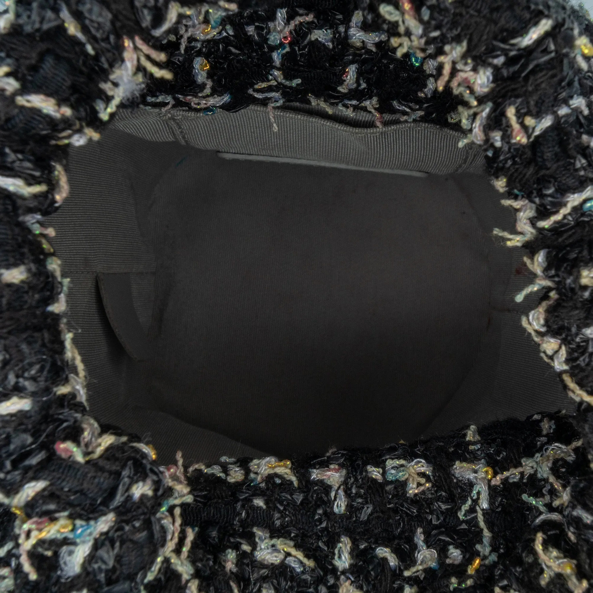 Black Chanel Small CC Calfskin and Tweed Drawstring Bucket Bag Satchel