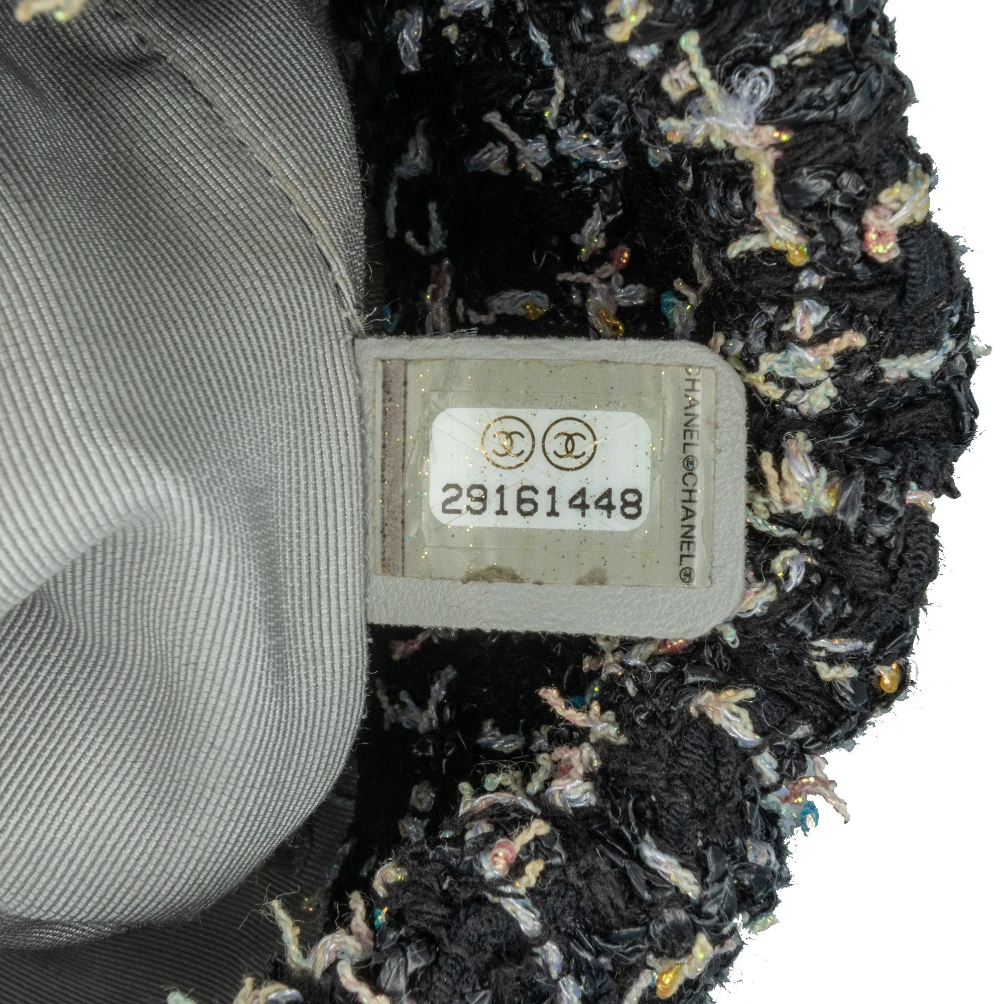 Black Chanel Small CC Calfskin and Tweed Drawstring Bucket Bag Satchel