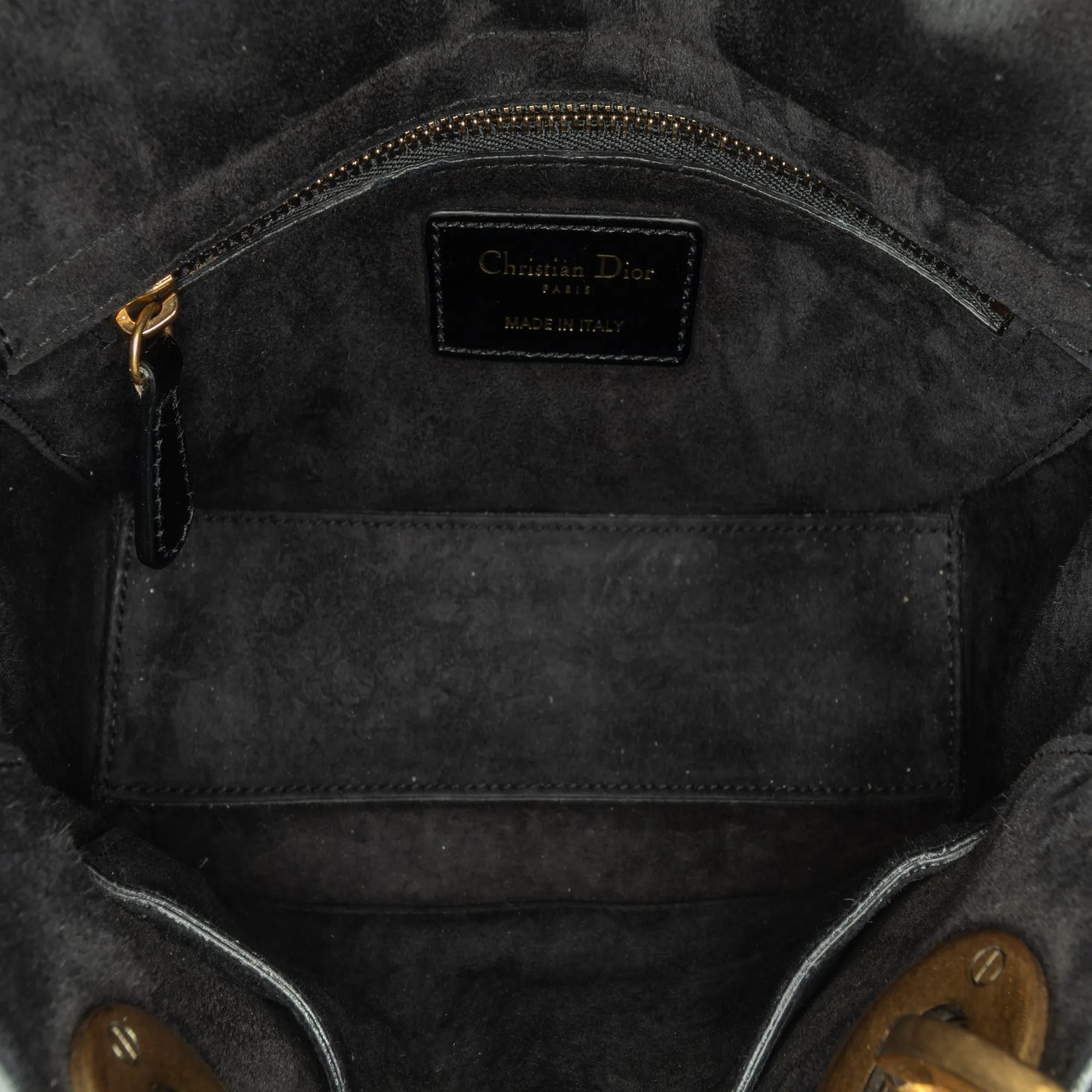 Black Dior Small Crinkled Patent Cannage Lucky Badges My Lady Dior Satchel