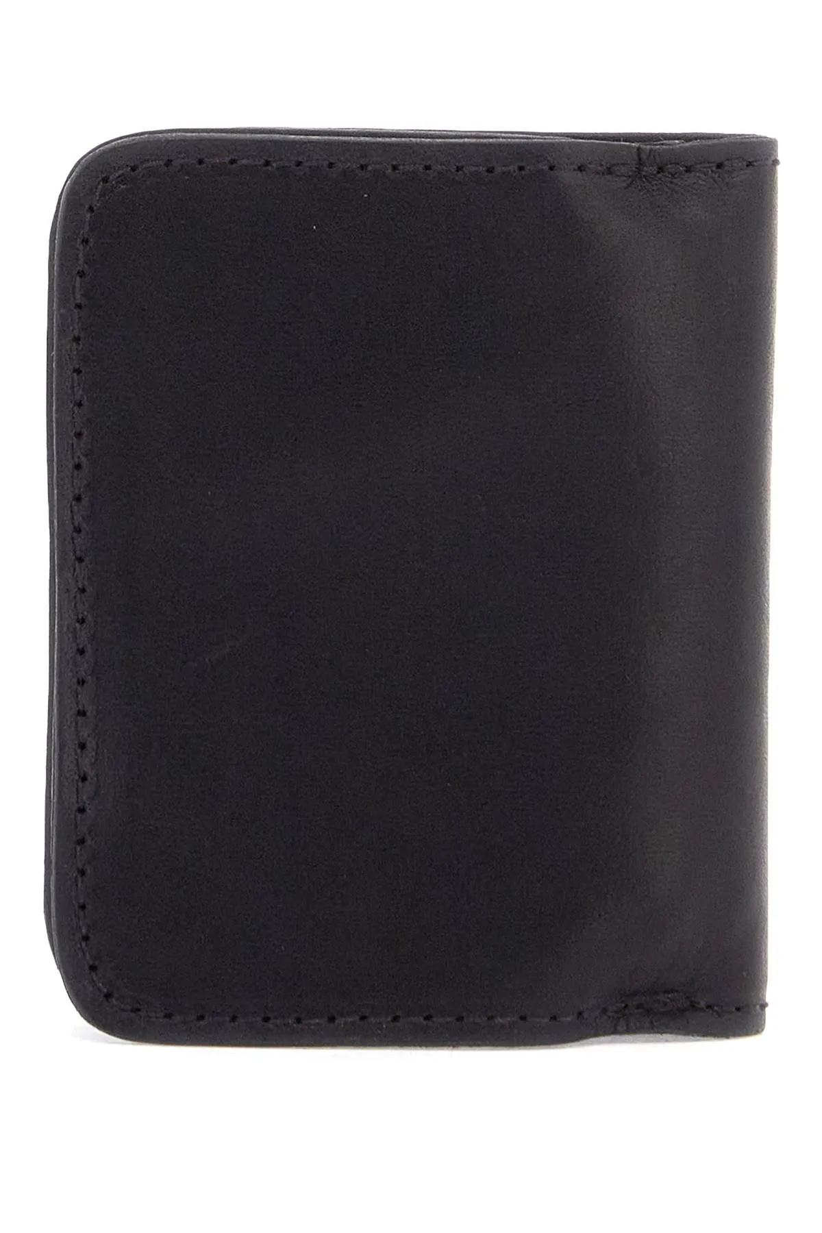 black kangaroo leather wallet for men with snap closure and compartments C8 BLACK