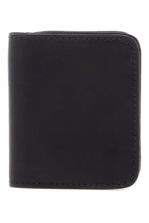 black kangaroo leather wallet for men with snap closure and compartments C8 BLACK