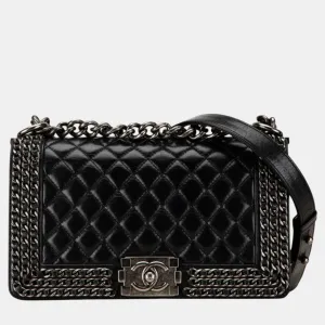 Black Lambskin Bou Chain shoulder bag