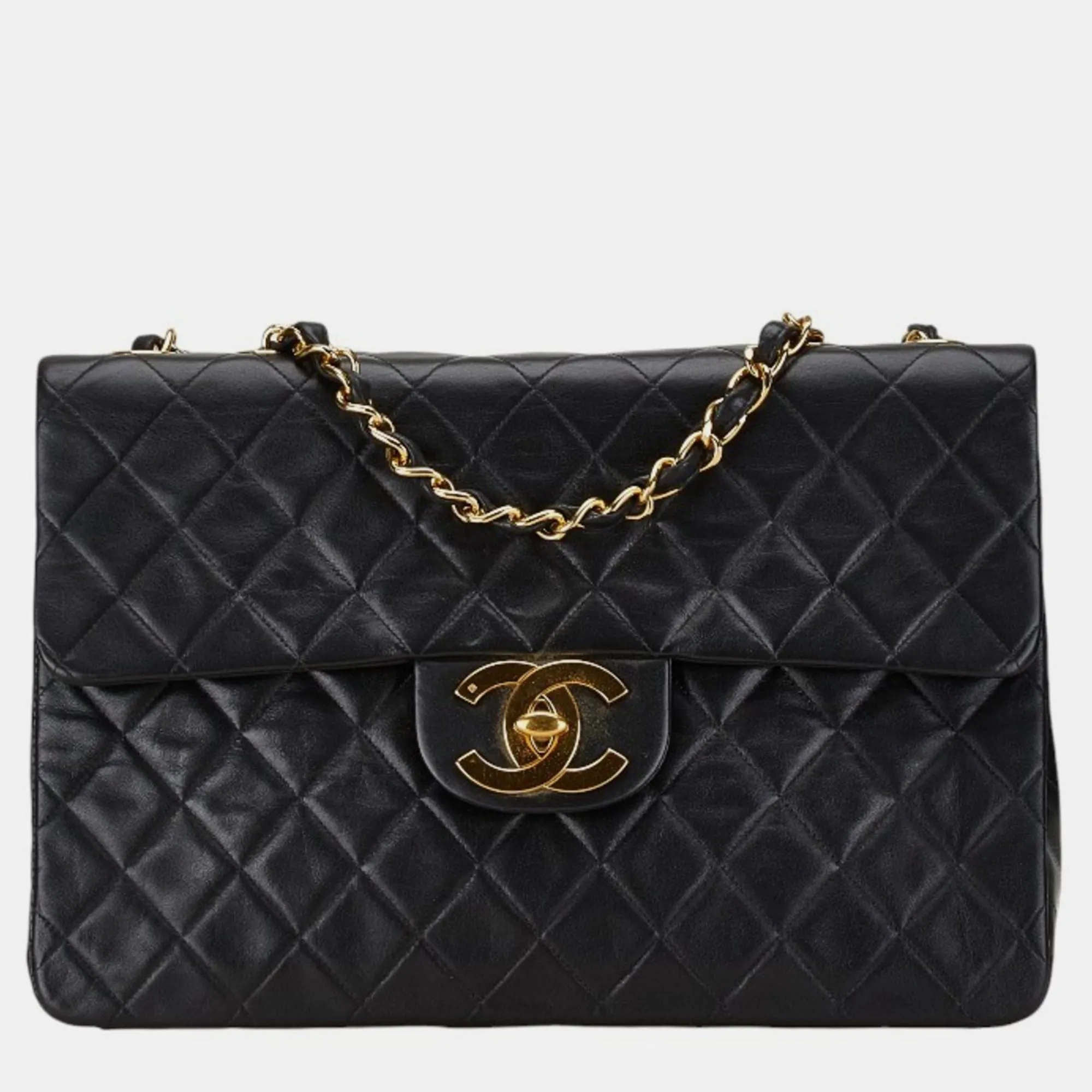 Black Lambskin Matelasse 33 Coco Mark Chain Shoulder Bag