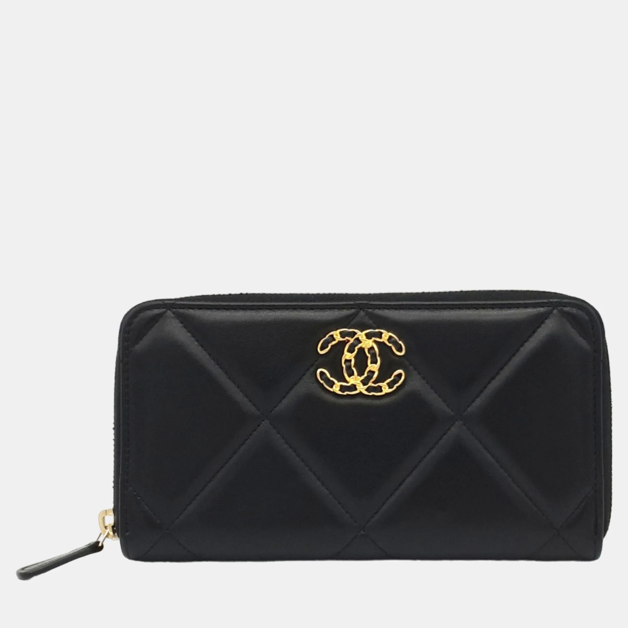 Black Leather 19 Continental Wallet