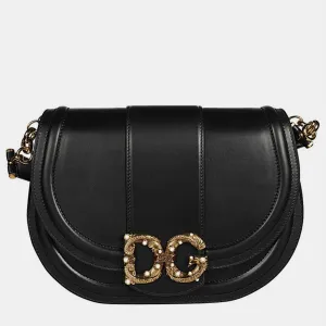 Black  Leather  Amore Messanger Bag