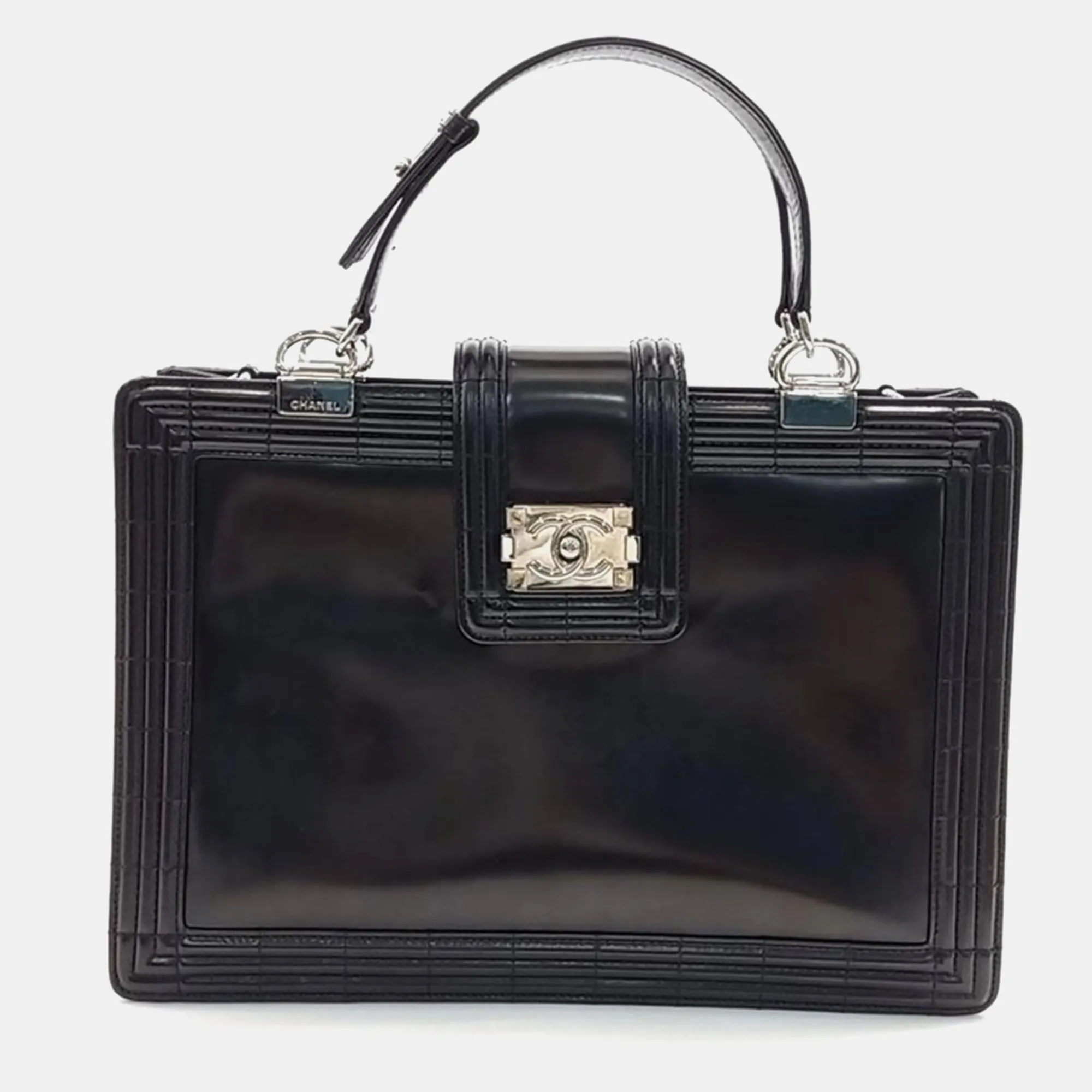 Black Leather Boy Tote Bag