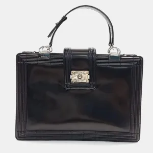 Black Leather Boy Tote Bag