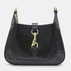 Black Leather Jackie Notte Mini Shoulder Bag