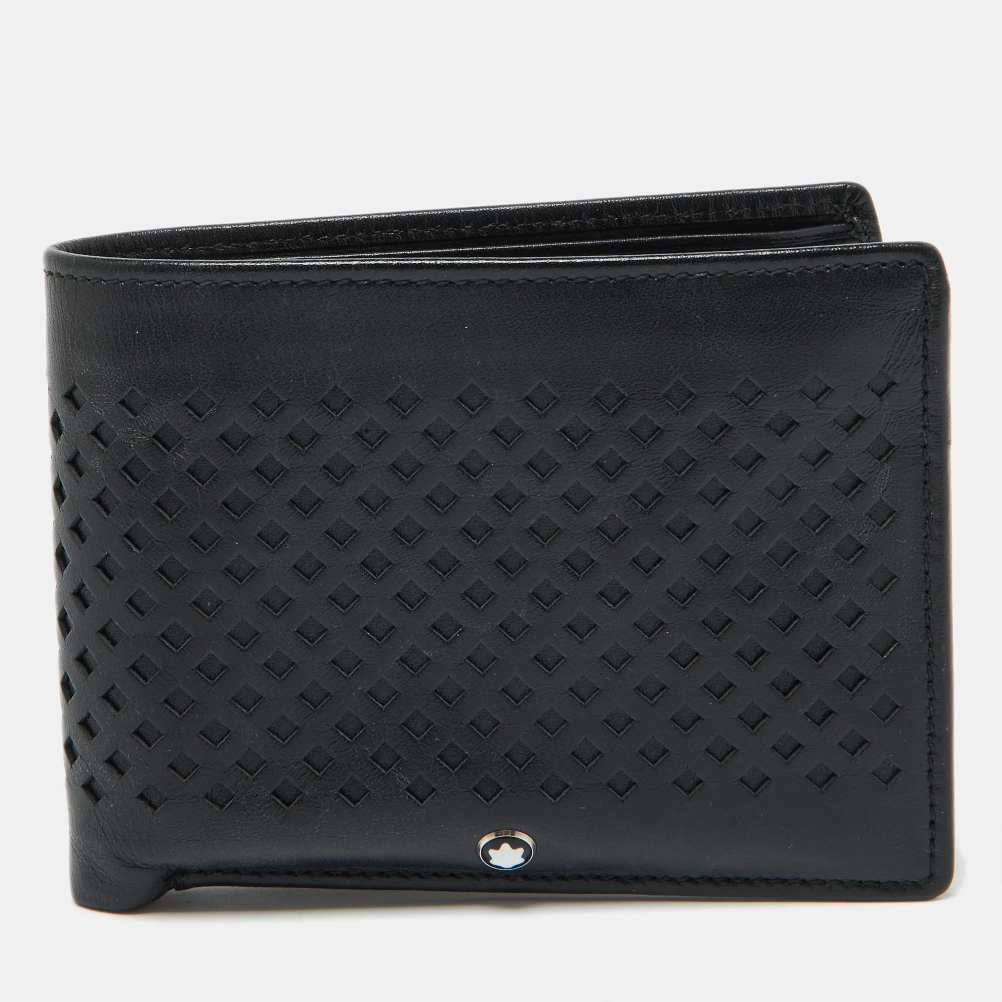 Black Leather Meisterstuck Bifold Wallet