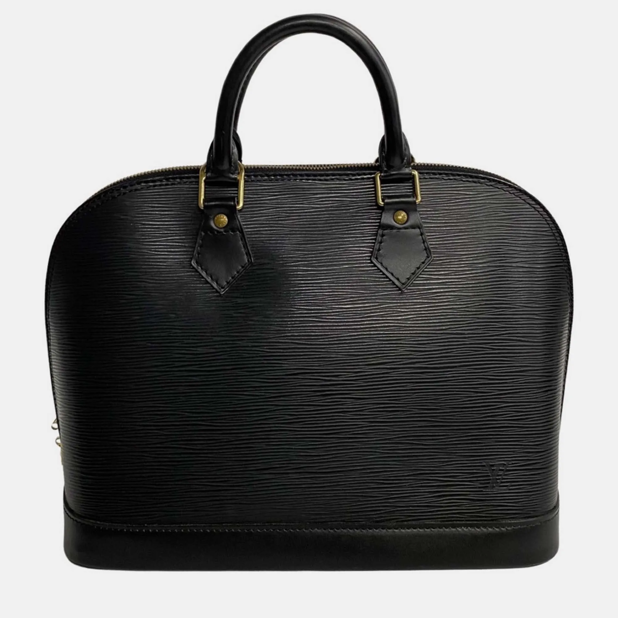 Black Leather PM Alma Satchel Bag