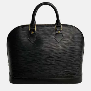 Black Leather PM Alma Satchel Bag