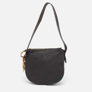 Black Leather Small Knight Shoulder Bag