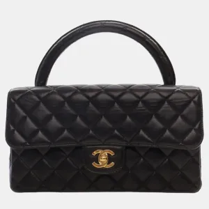 Black Medium Lambskin Kelly Parent Top Handle Bag