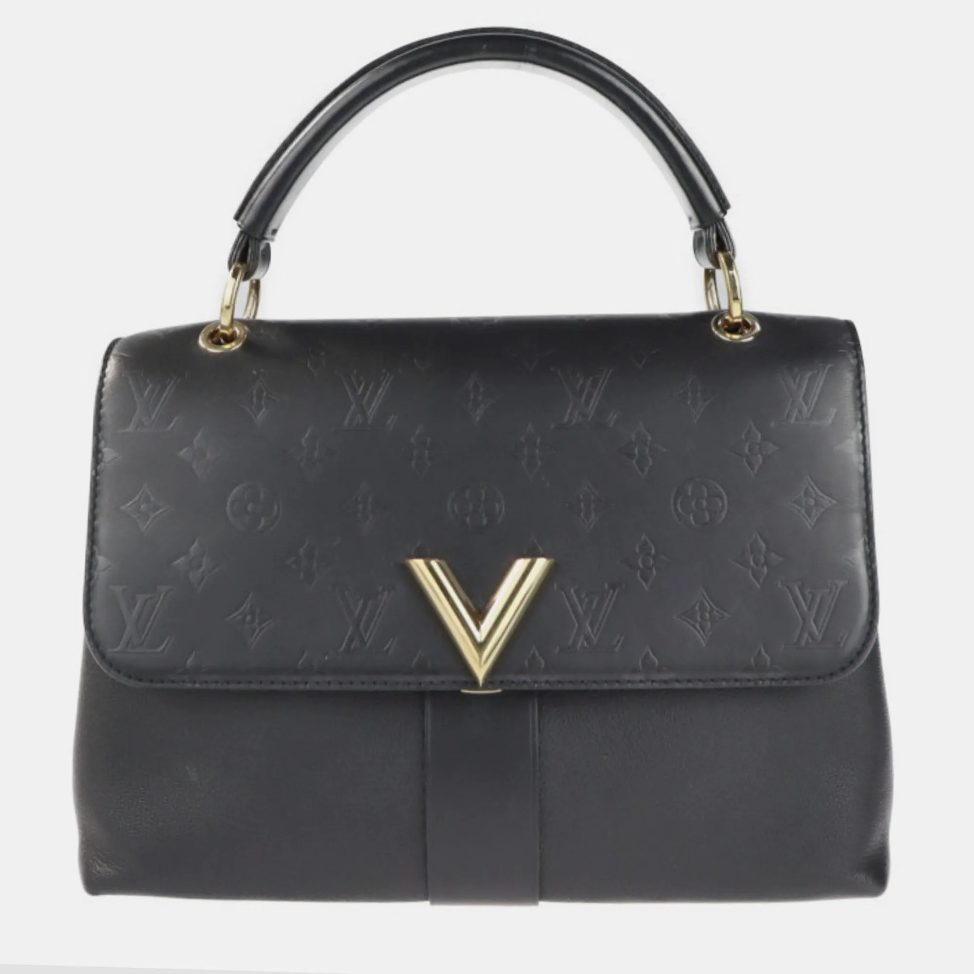 Black Monogram Leather Monogram Very One Handle Bag