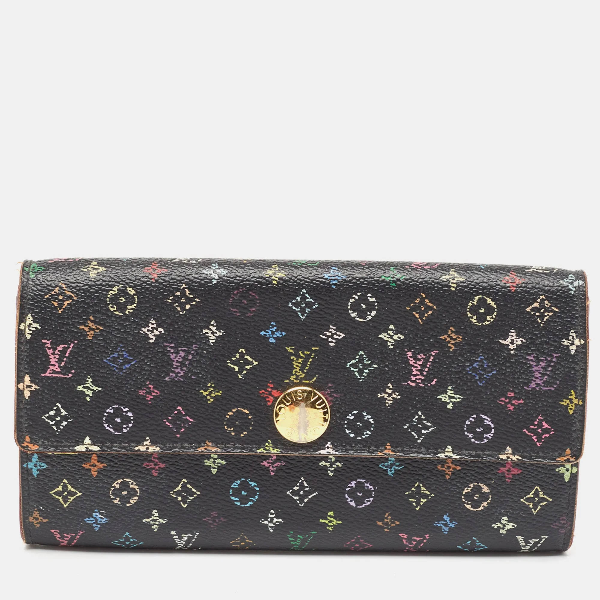 Black Monogram Multicolore Canvas Sarah Wallet