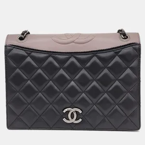 Black Quilted Ballerine Flap Bag