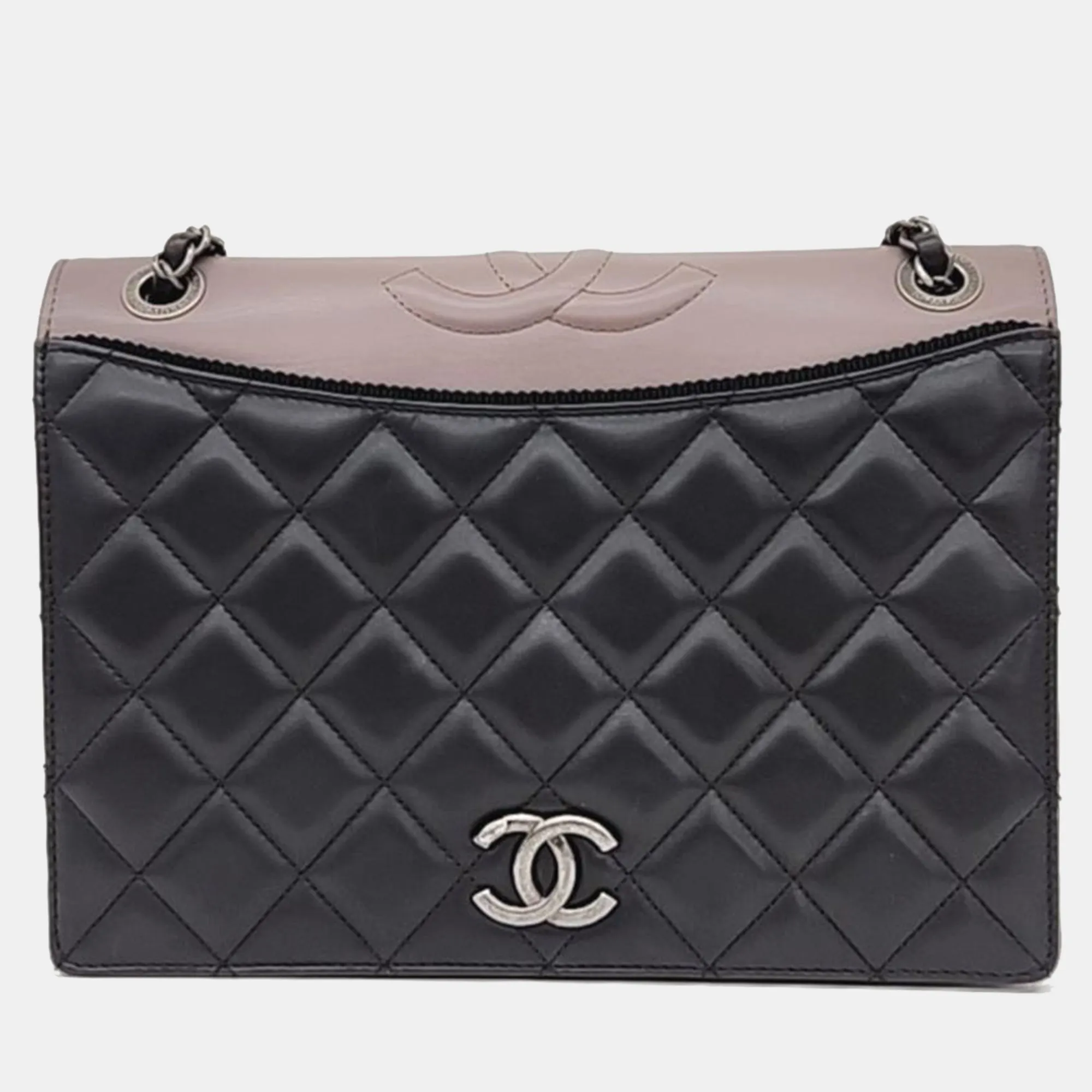 Black Quilted Ballerine Flap Bag