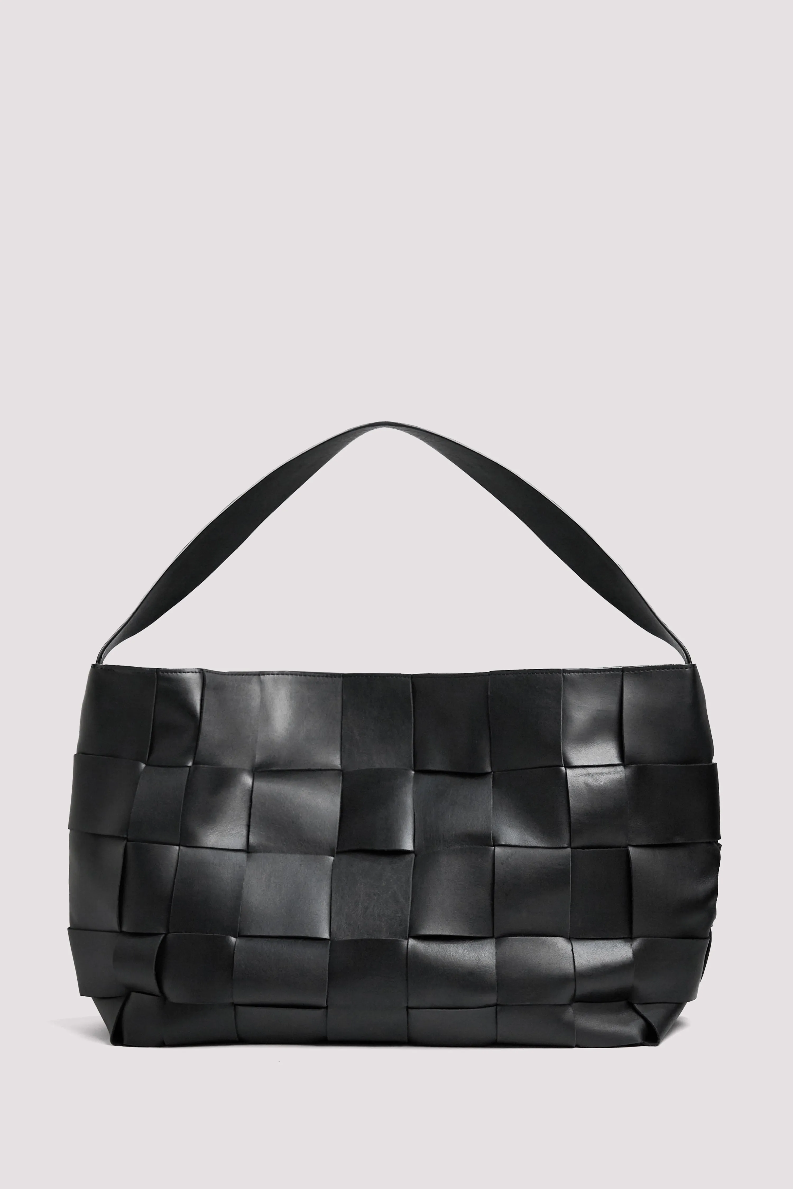 Black Woven Large Tote