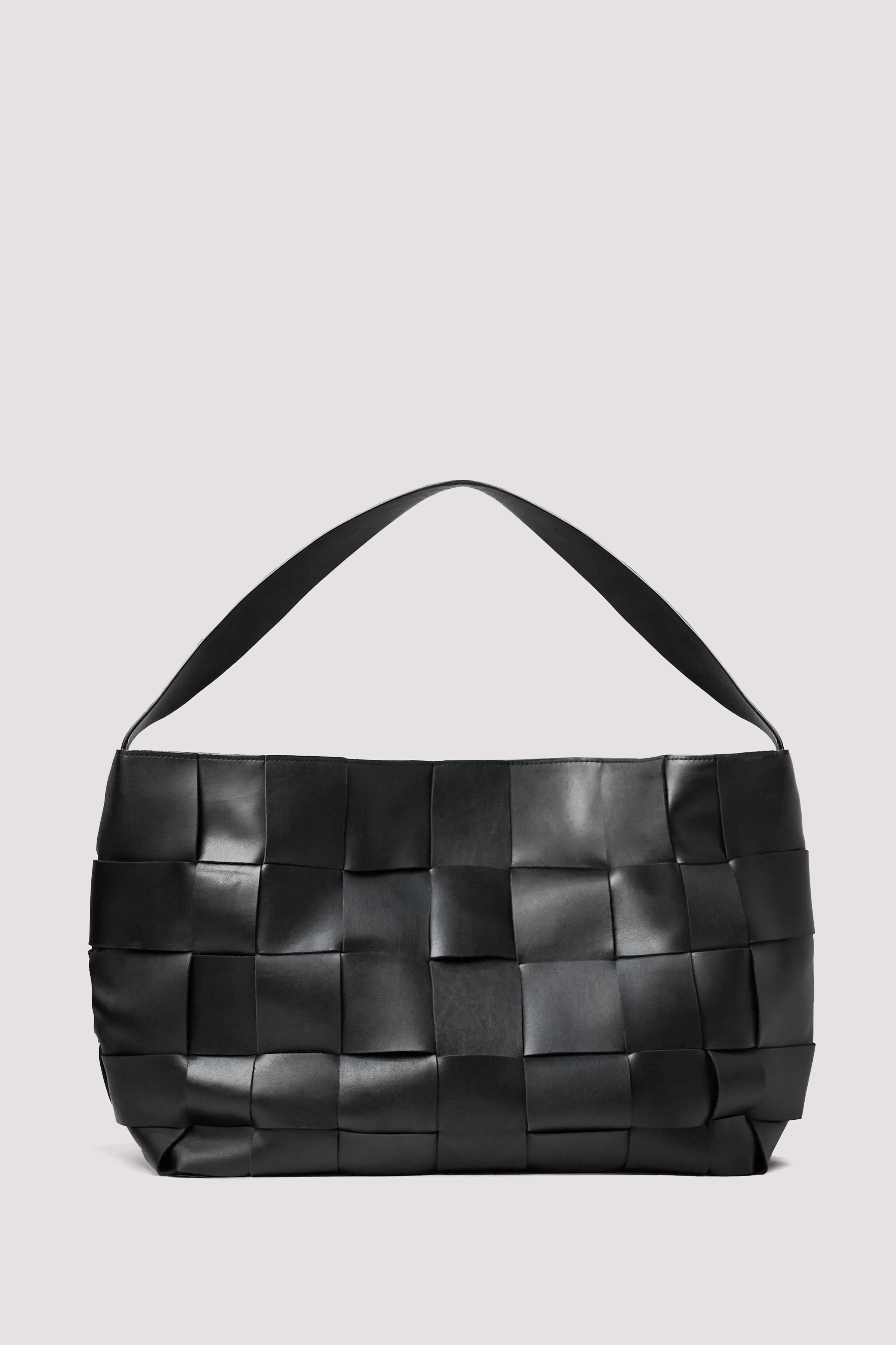 Black Woven Large Tote