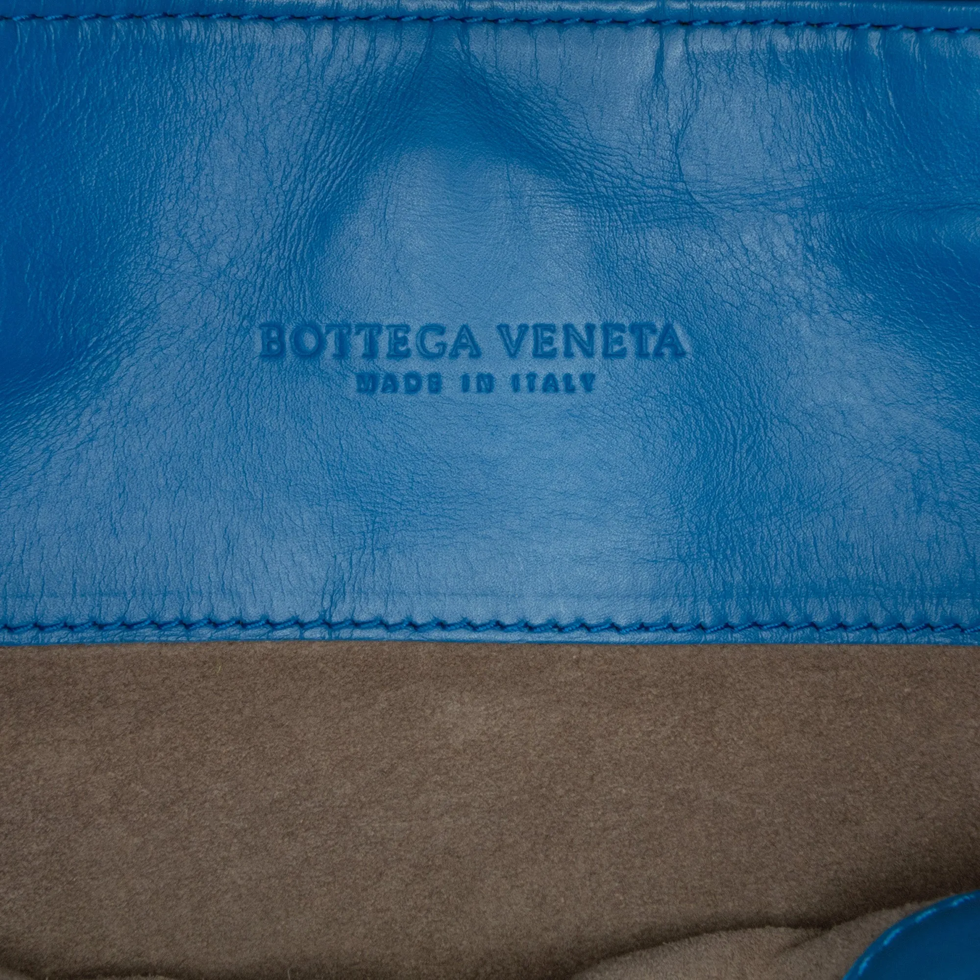 Blue Bottega Veneta Small Intrecciato Roma Satchel