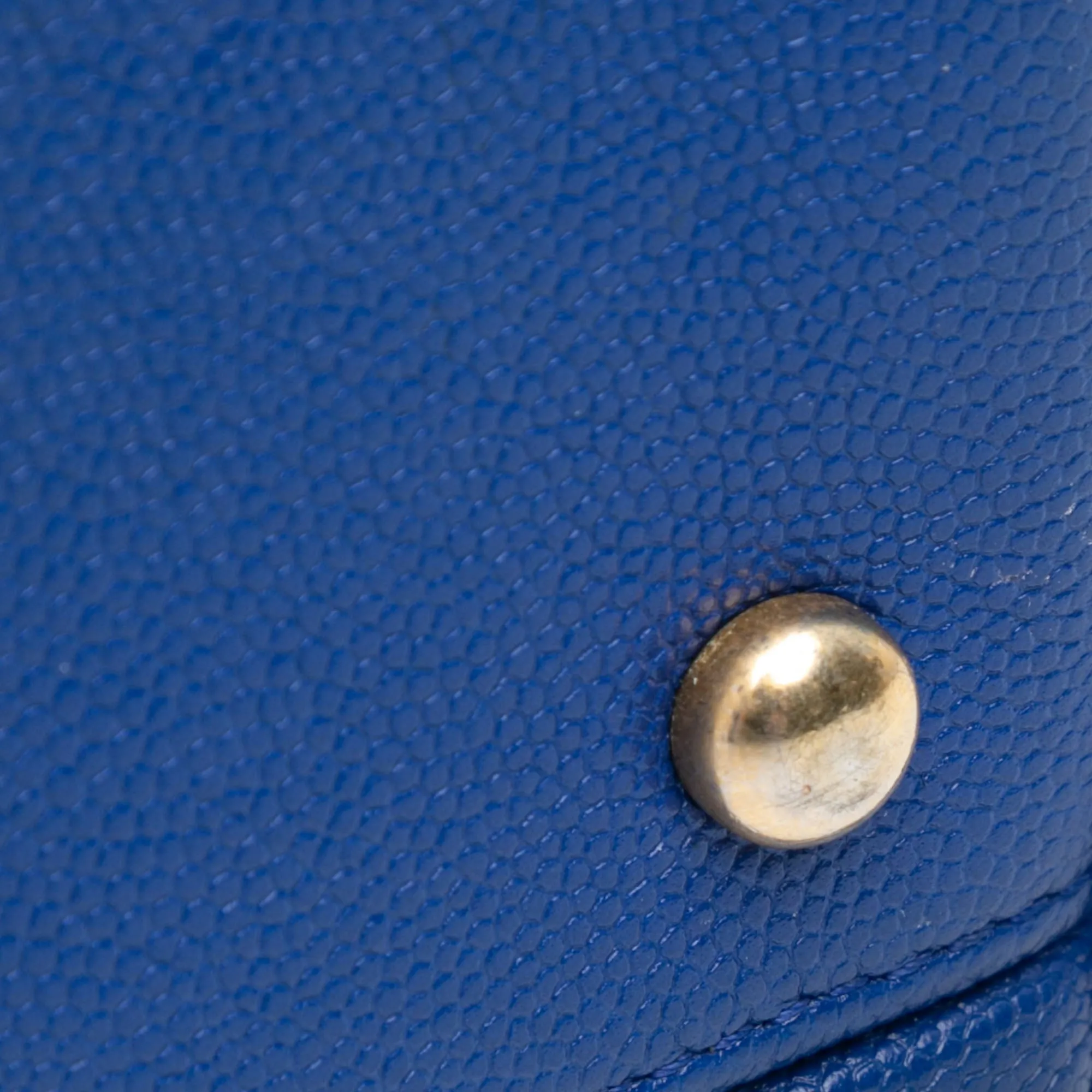 Blue Chanel Small Caviar Chevron Coco Top Handle Bag Satchel