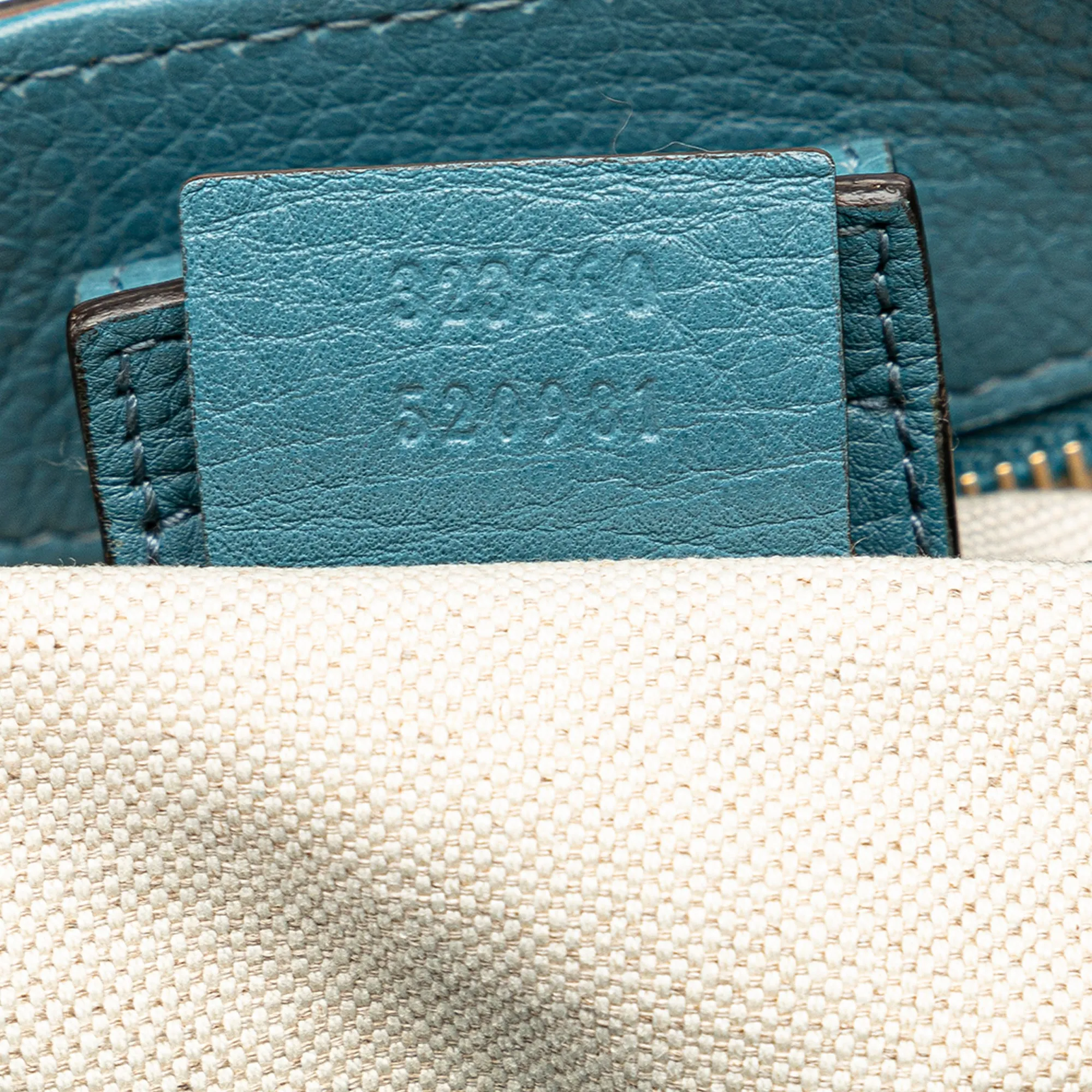 Blue Gucci Medium Calfskin Bamboo Shopper Satchel
