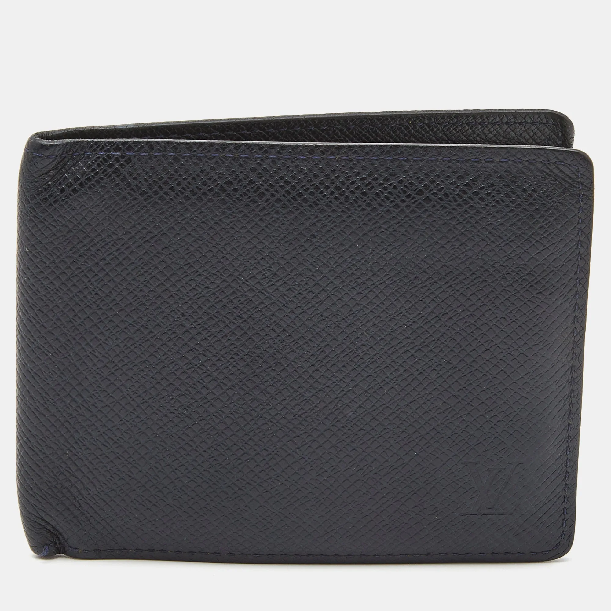 Blue Infini Leather Bifold Wallet