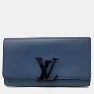 Blue Leather Capucines Clutch