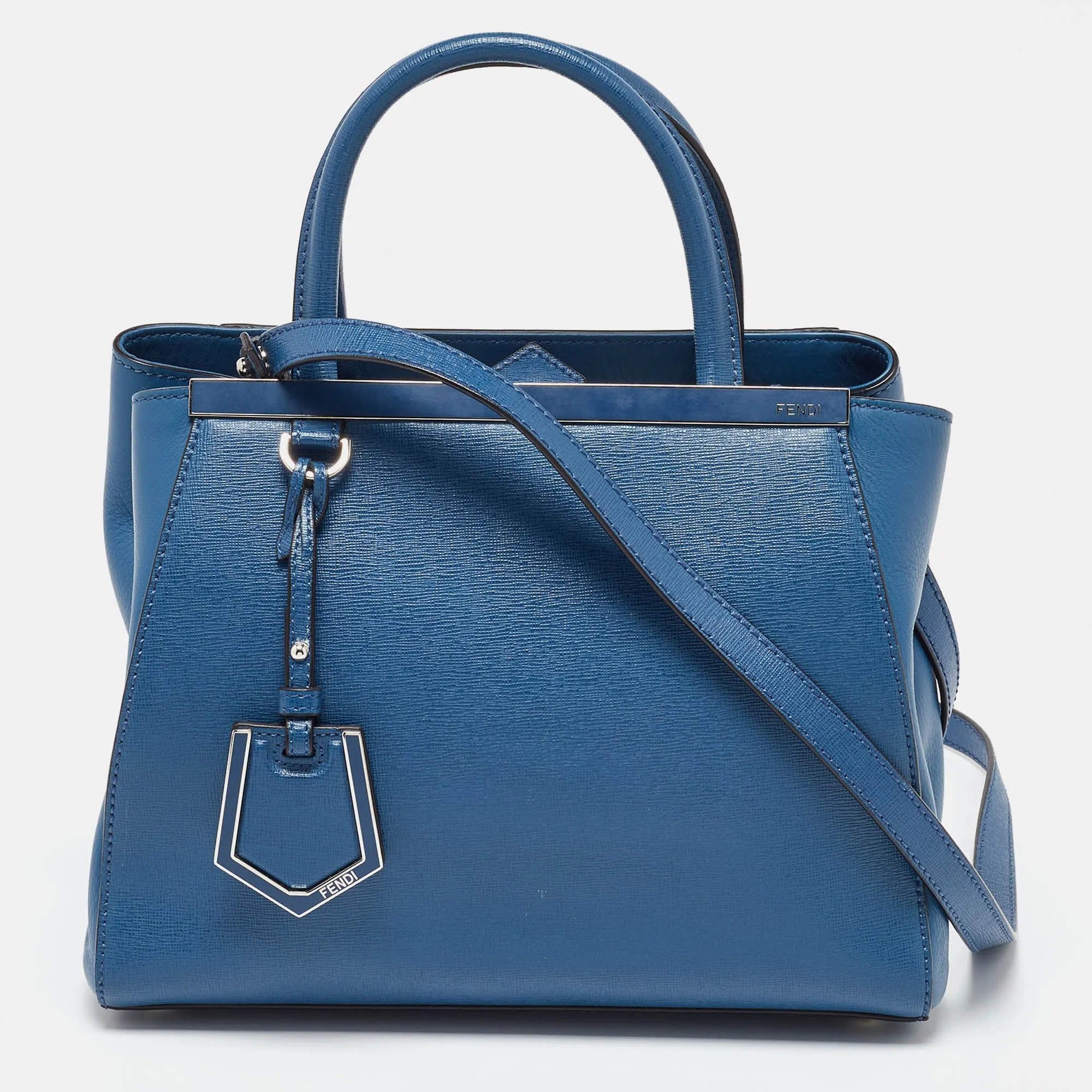 Blue Leather Petite Sac 2jours Tote