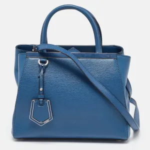 Blue Leather Petite Sac 2jours Tote