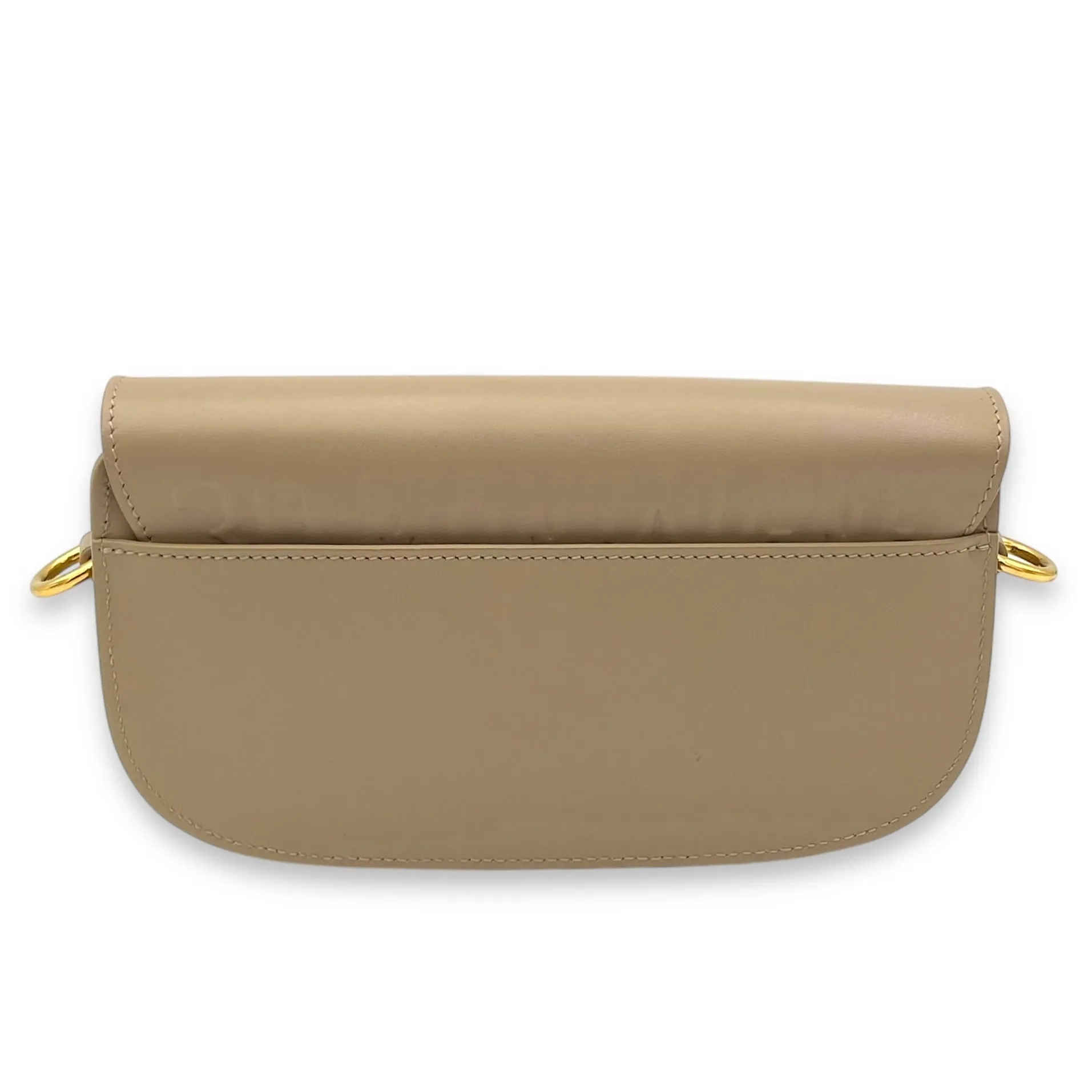 Bobby East West Crossbody Bag Brown in Calfskin, Gold hardware