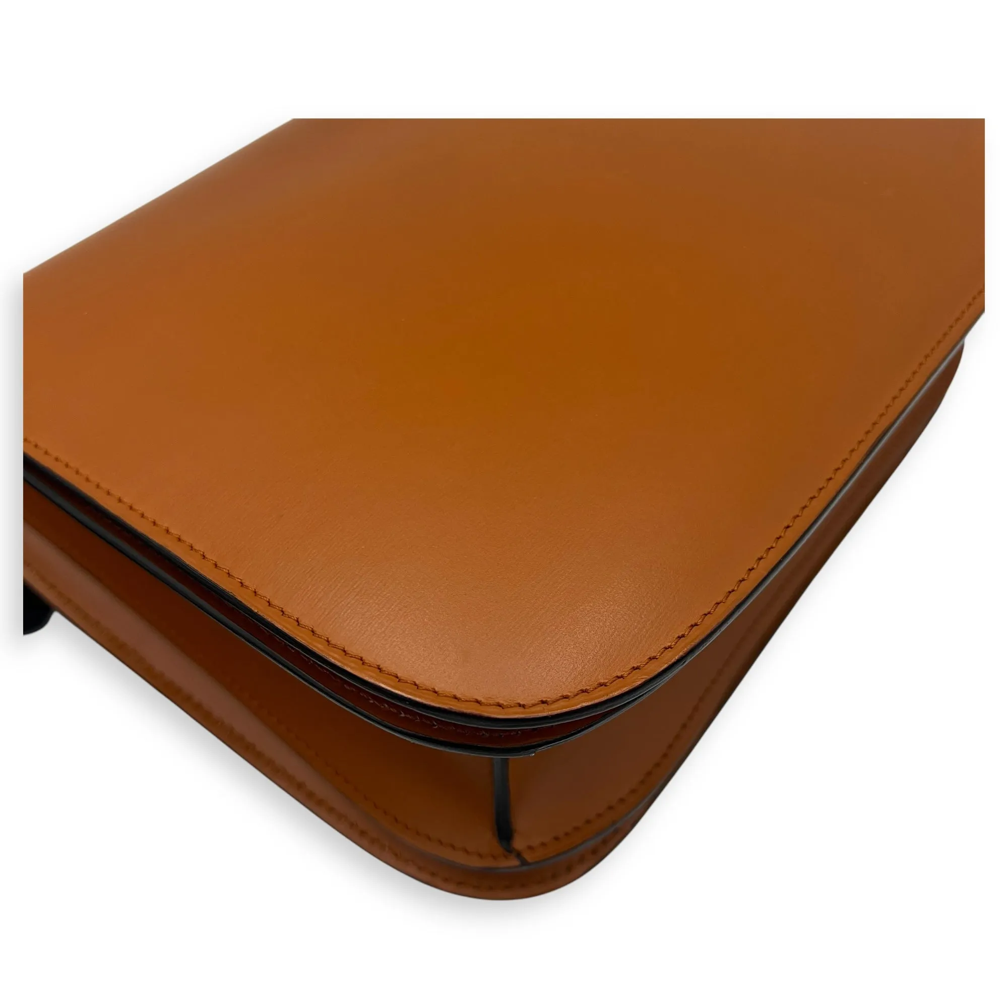 Box Crossbody Bag Brown in Calfskin, Gold hardware