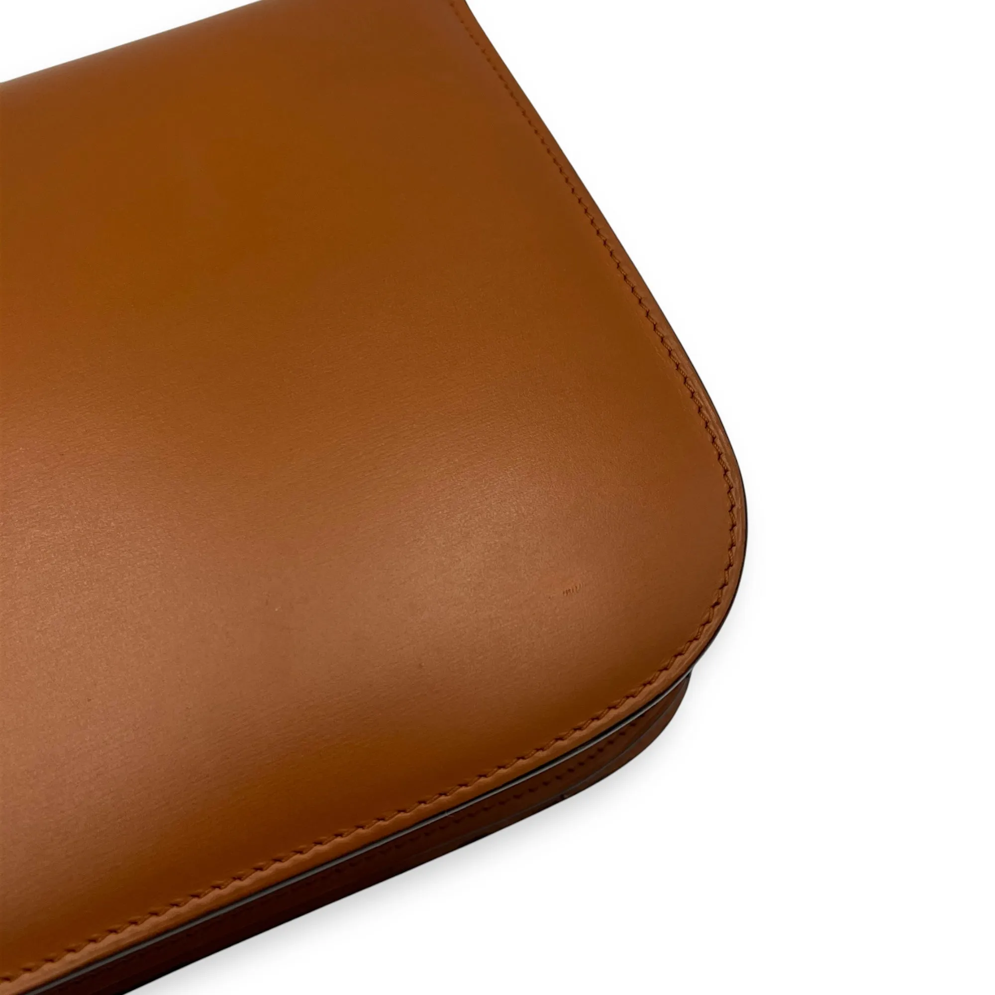 Box Crossbody Bag Brown in Calfskin, Gold hardware