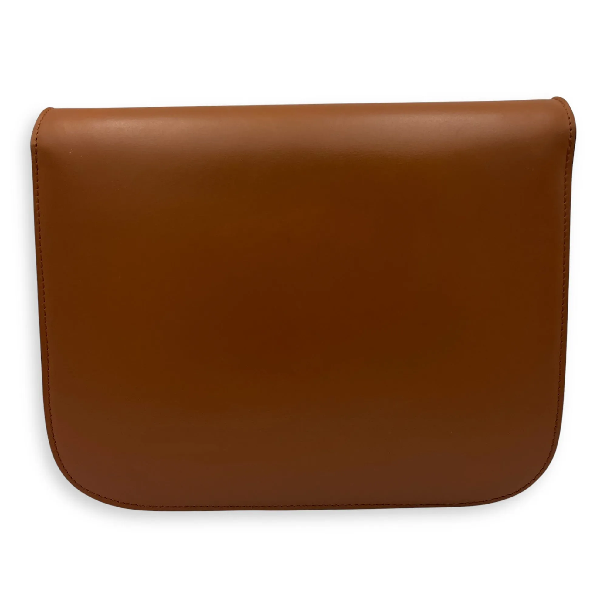Box Crossbody Bag Brown in Calfskin, Gold hardware
