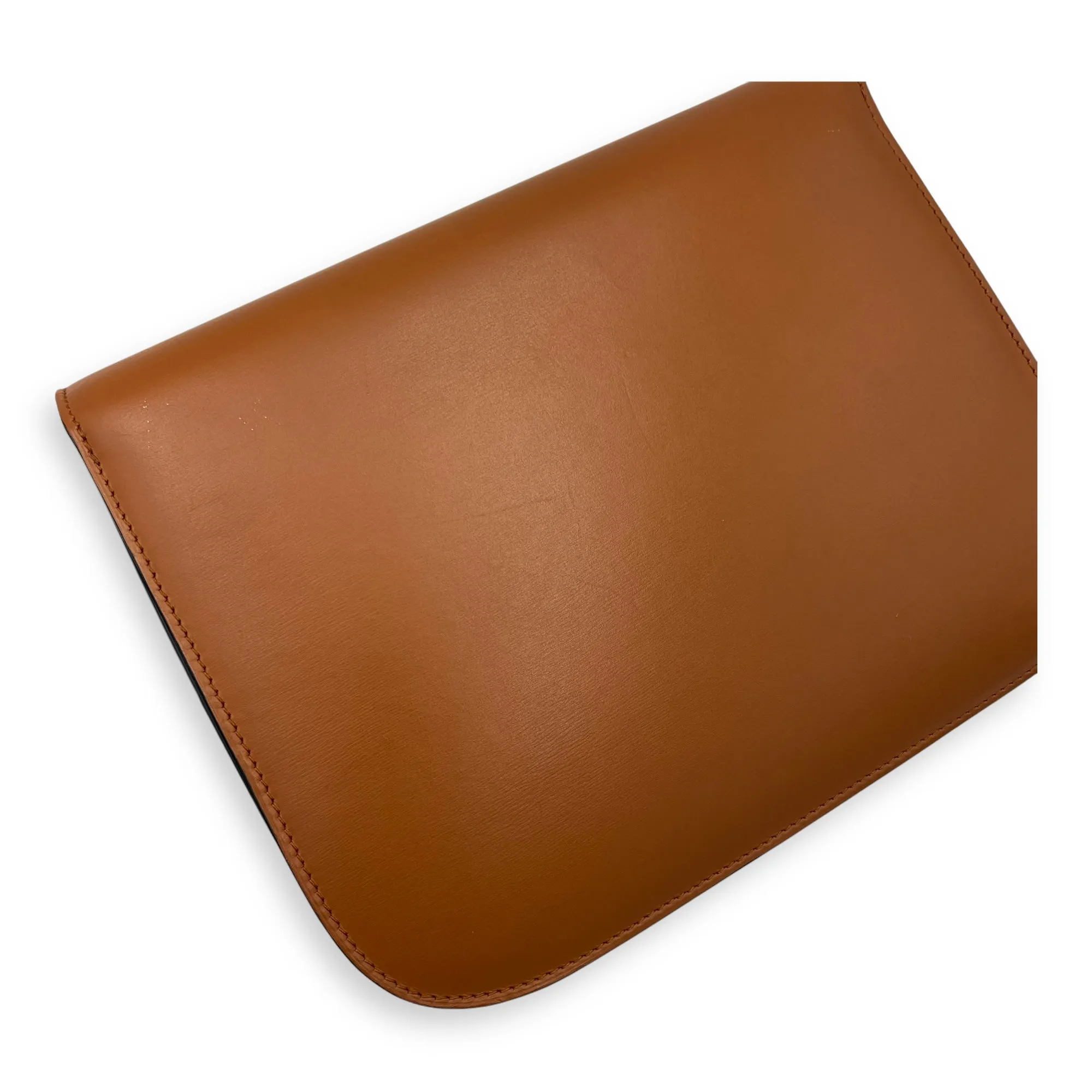 Box Crossbody Bag Brown in Calfskin, Gold hardware