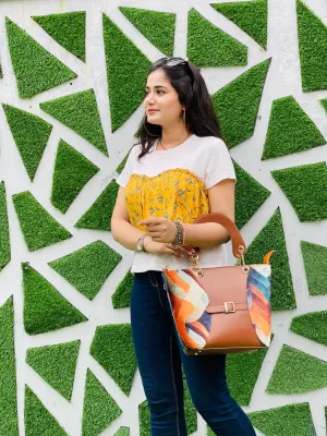 Branded Turkish Style Handbag - Light Brown