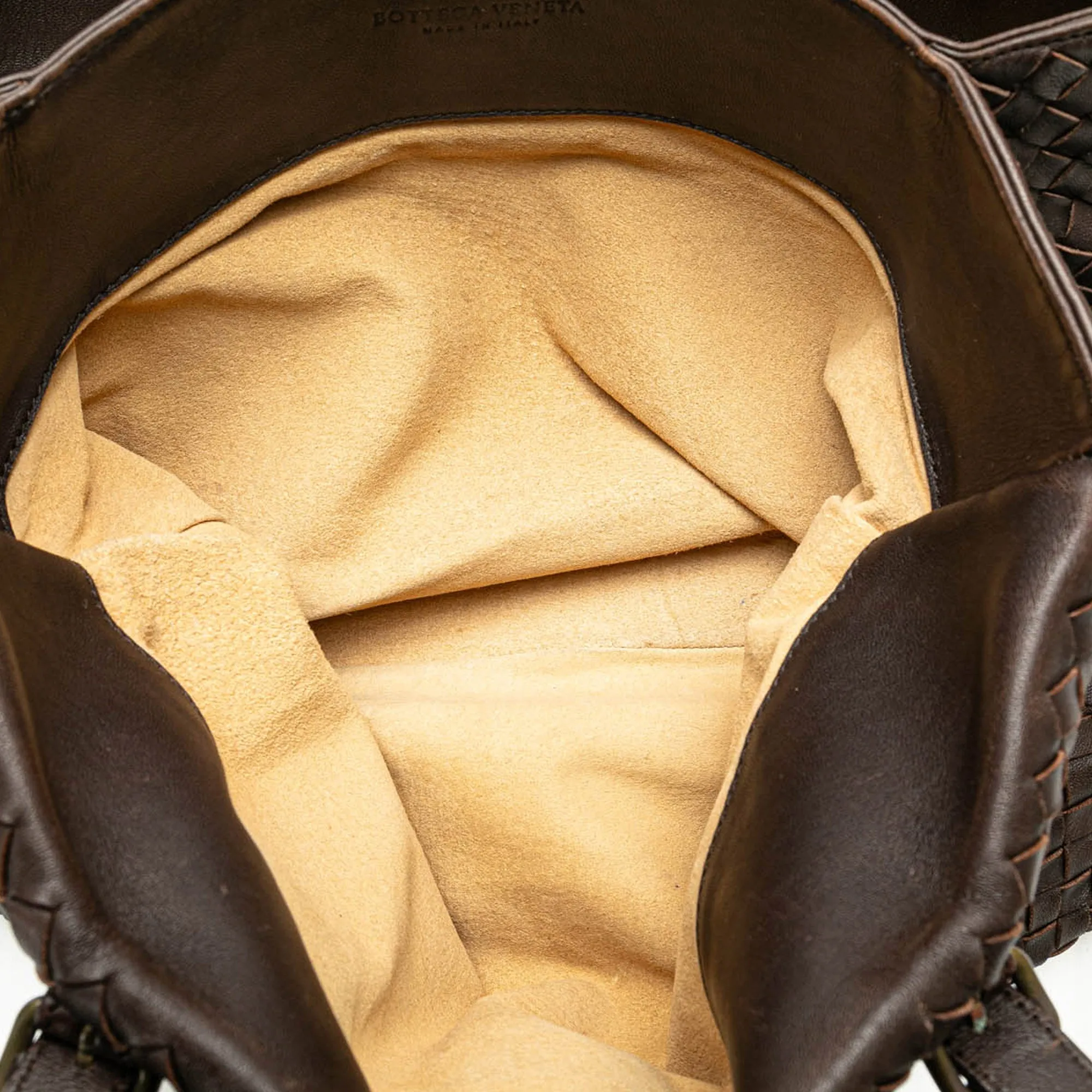 Brown Bottega Veneta Medium Intrecciato Roma Satchel