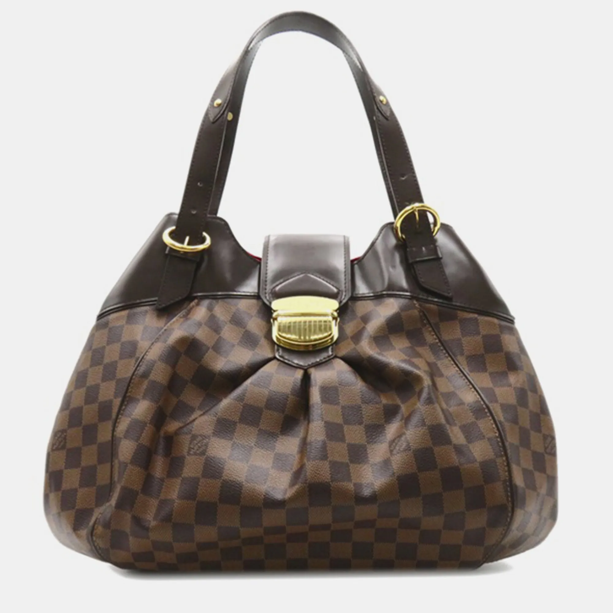 Brown Canvas Damier Ebene Sistina GM Hobo Bag