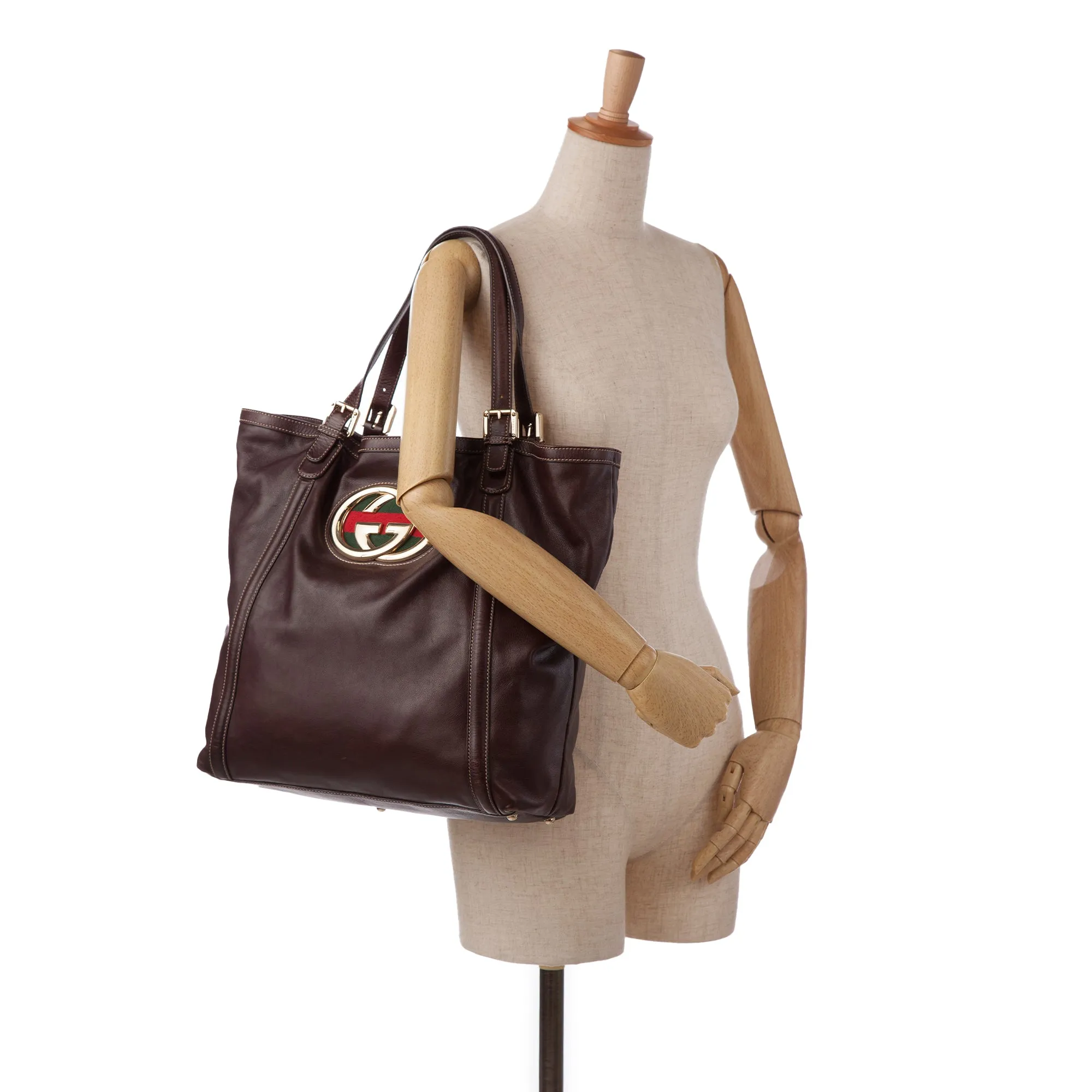 Brown Gucci Dialux Britt Tote