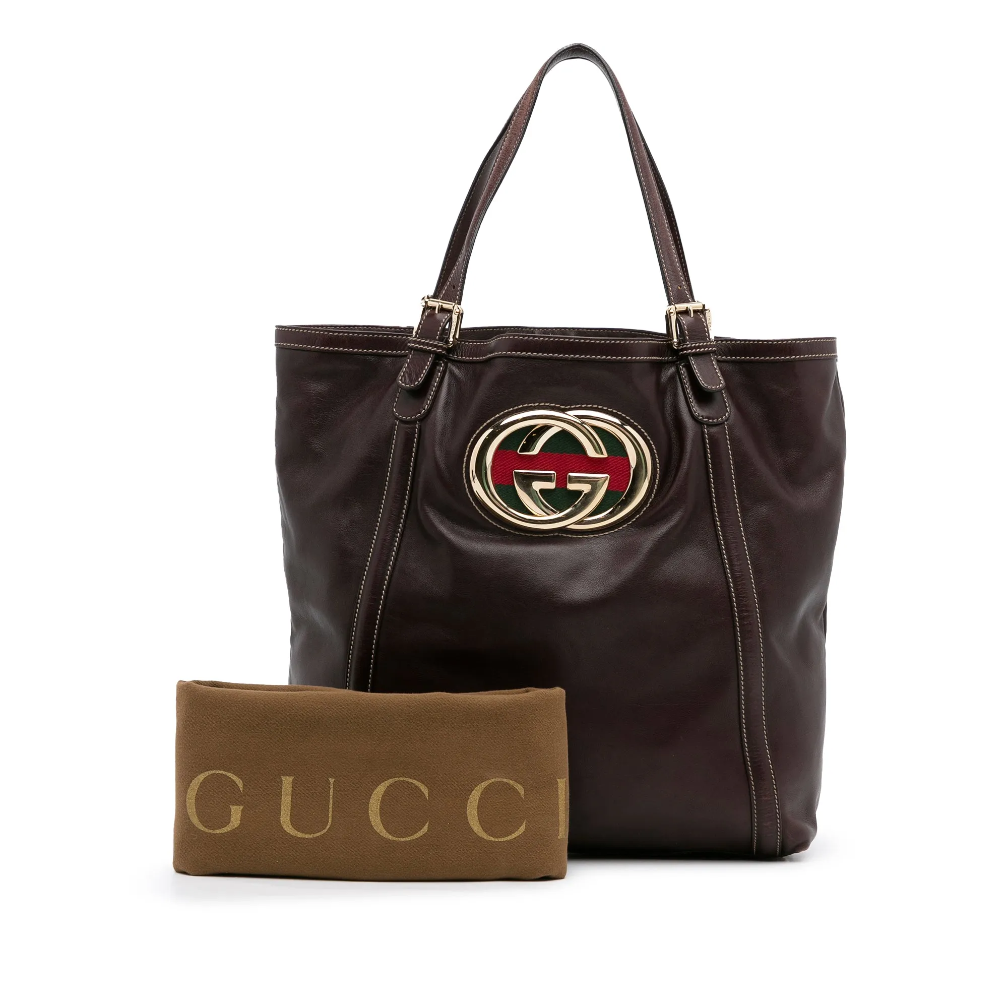 Brown Gucci Dialux Britt Tote